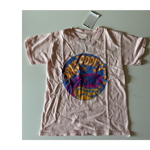 NWT Nordstrom David Bowie Space Oddity Pink Baby Tee - Picture 1 of 5